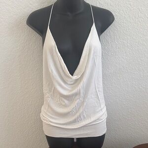 Forever 21 White Draped Camisole Top